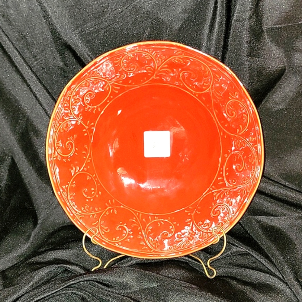 Beautiful Red Serving Bowl, New, Made in Italy